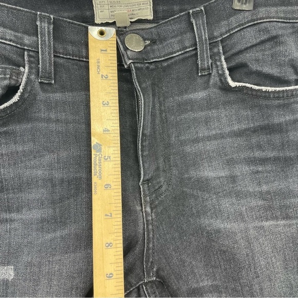 Current/Elliott Topanga The Slim Straight High Rise Jeans Sz 28 black distressed - Picture 7 of 9